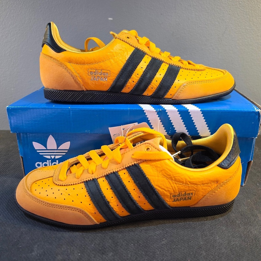 New Womens 8.5 Adidas Japan W J82665 Yellow Black Retro Walking Sneakers NIB